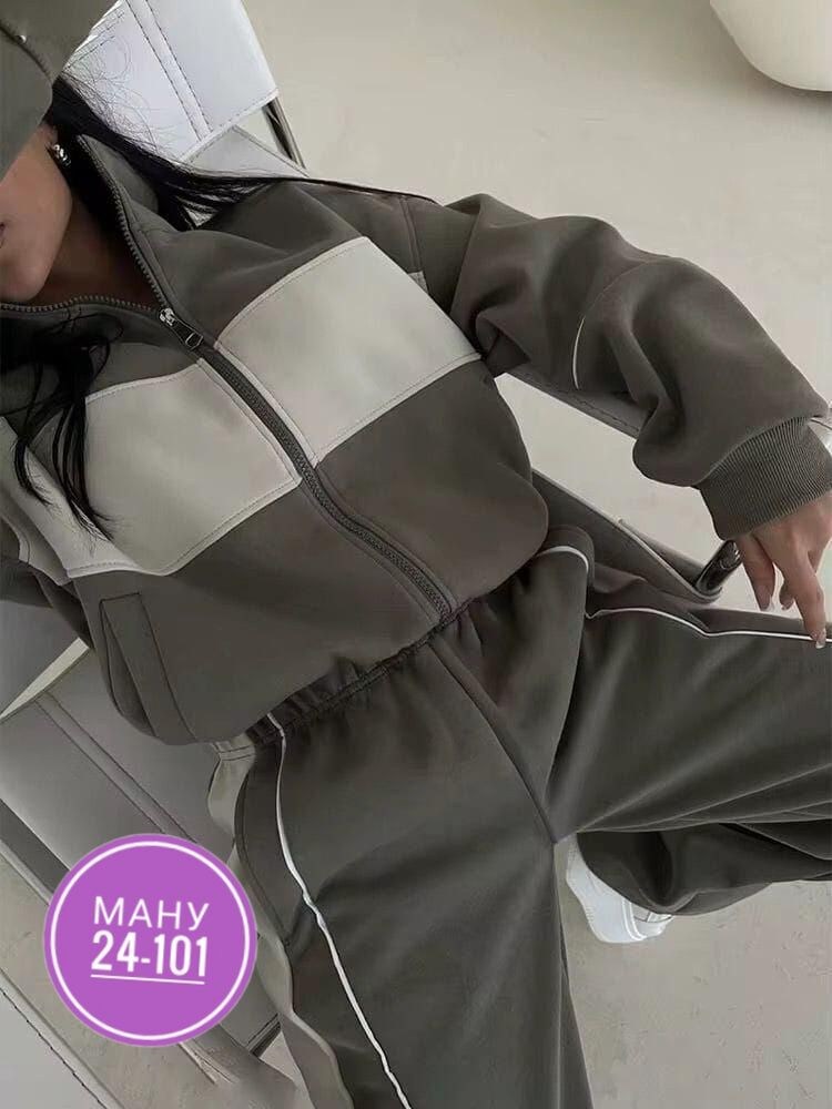 cпортивный костюм женский на флисе,спортивные костюмы женские,костюм спортивный,стильные женские костюмы,женский костюм с брюками 8286 черный