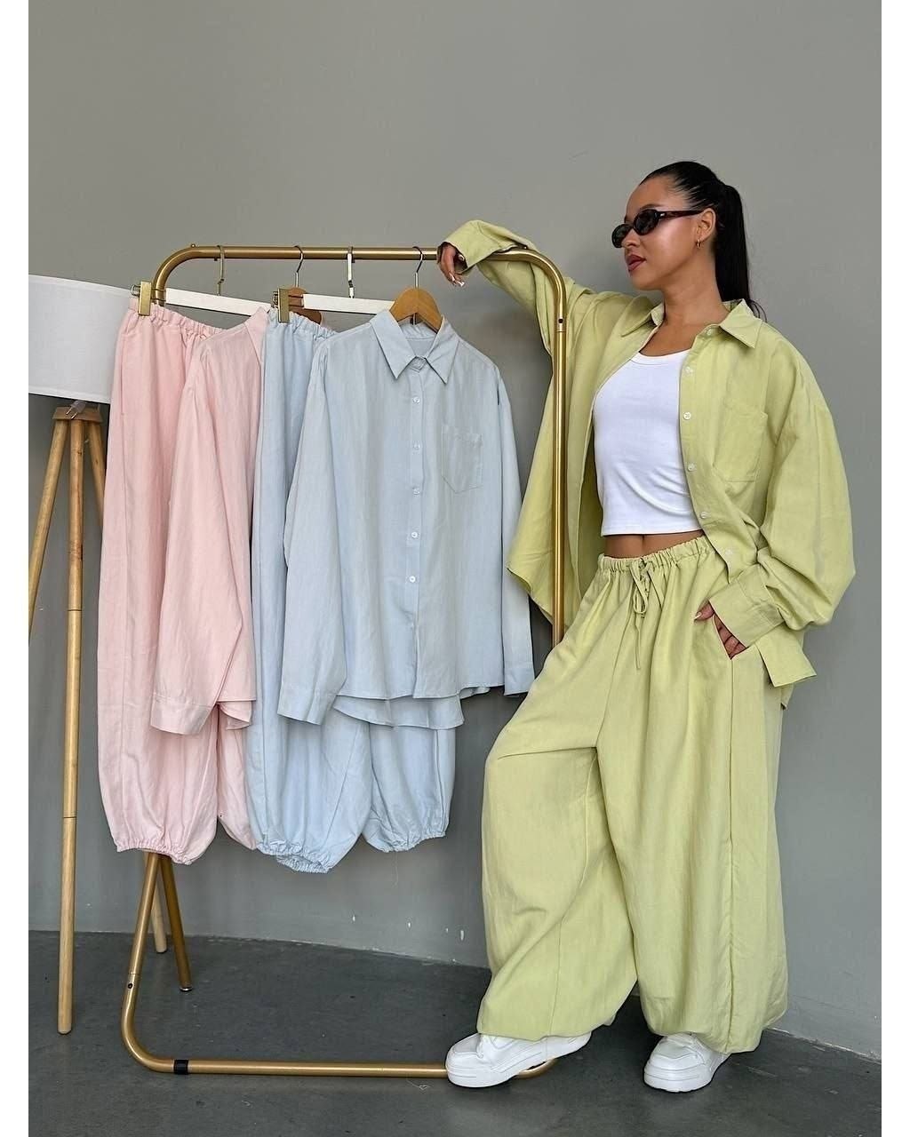 рубашка прямая свободного кроя,костюм с брюками,женская рубашка,брюки широкие