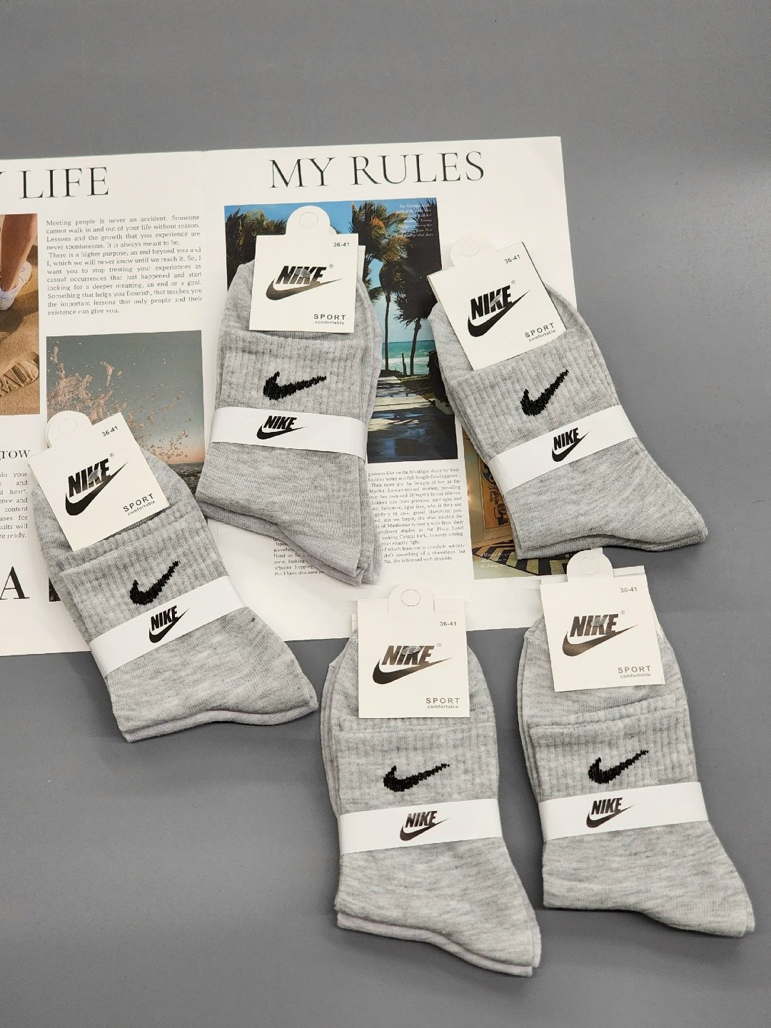 комплект носков nike,спортивные носки nike набор средних носков 5 пар,носки найк,носки высокие nike набор мужских носков,носки nike спортивные высокие набор 5 пар