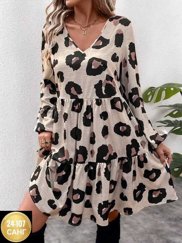 платье с леопардовым принтом,шифоновое леопардовое платье,платье стильное,стильное женское платье,платье женской