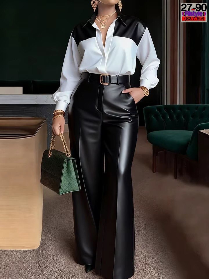 брюки модные,брюки с поясом,кожаные брюки широкие,широкие брюки,кожаные брюки женские