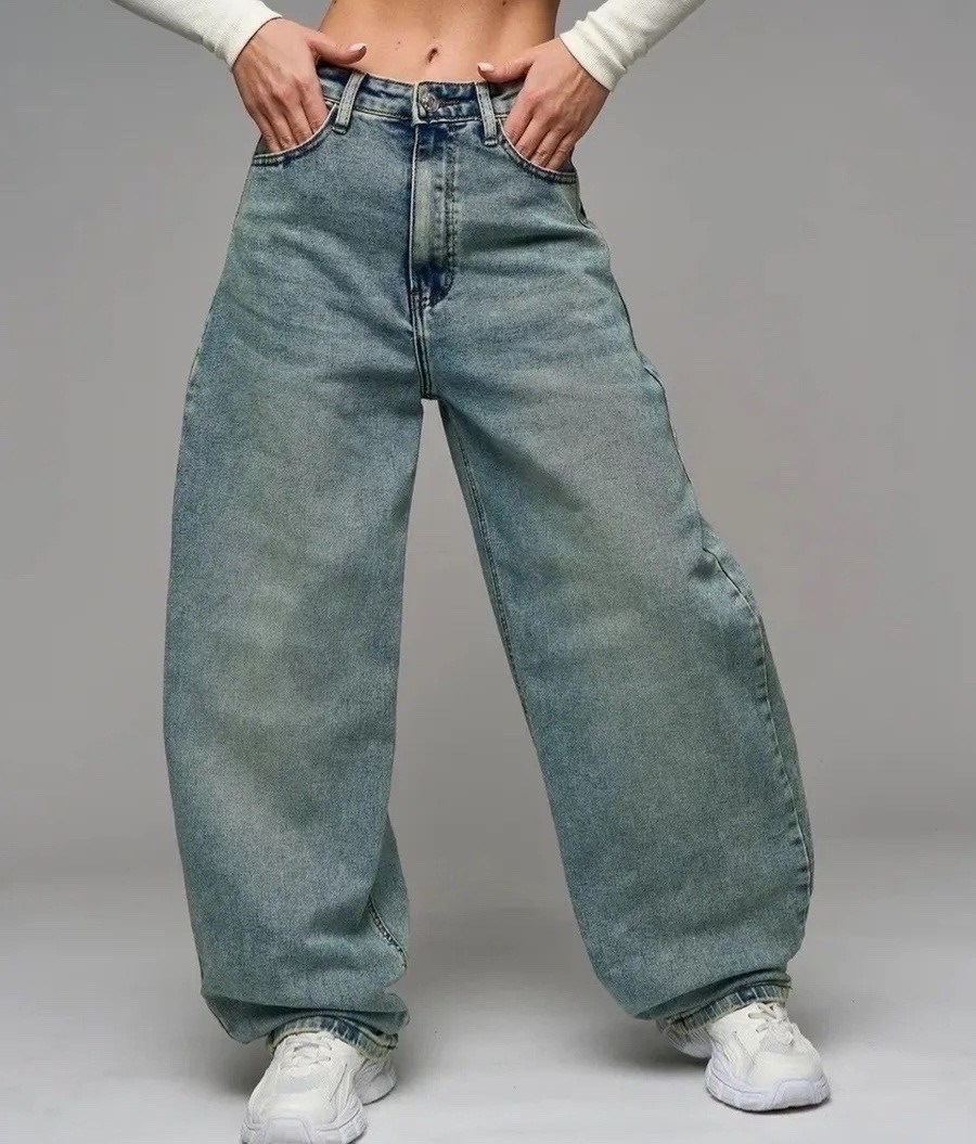 джинсы багги vintage baggy размер w29 сине-зеленый,женские широкие джинсы,джинсы багги широкие,джинсы бойфренды y2k широкие багги fitmint,джинсы багги vintage baggy голубые