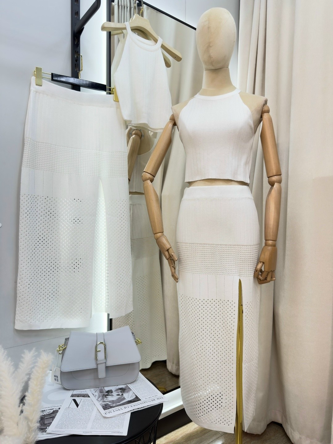 вязаная юбка,юбка и топ,костюм вязаный с юбкой,костюм с юбкой,ажурная юбка