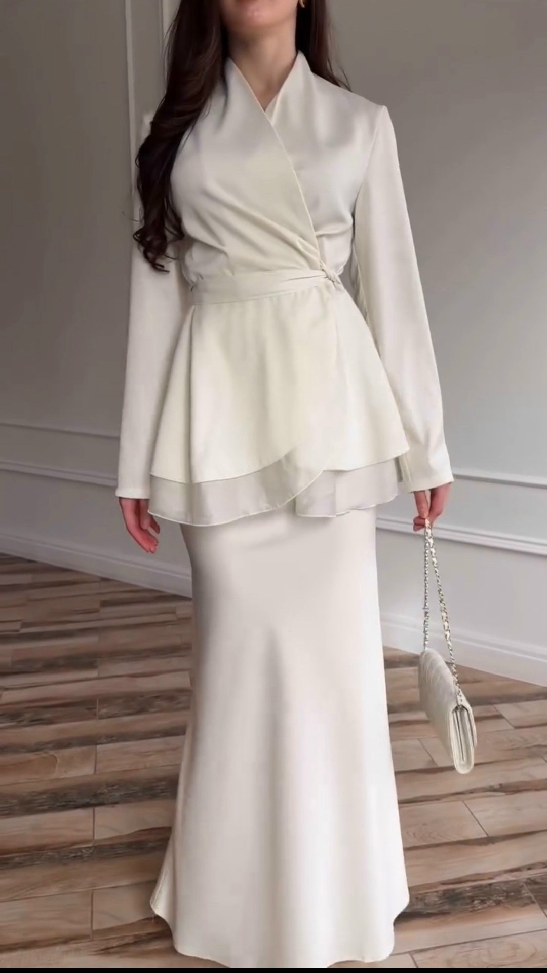 шелковый костюм двойка с юбкой макси by rumi,атласное платье,наряд,костюм с юбкой 11-345-12 pur pur,вечернее платье