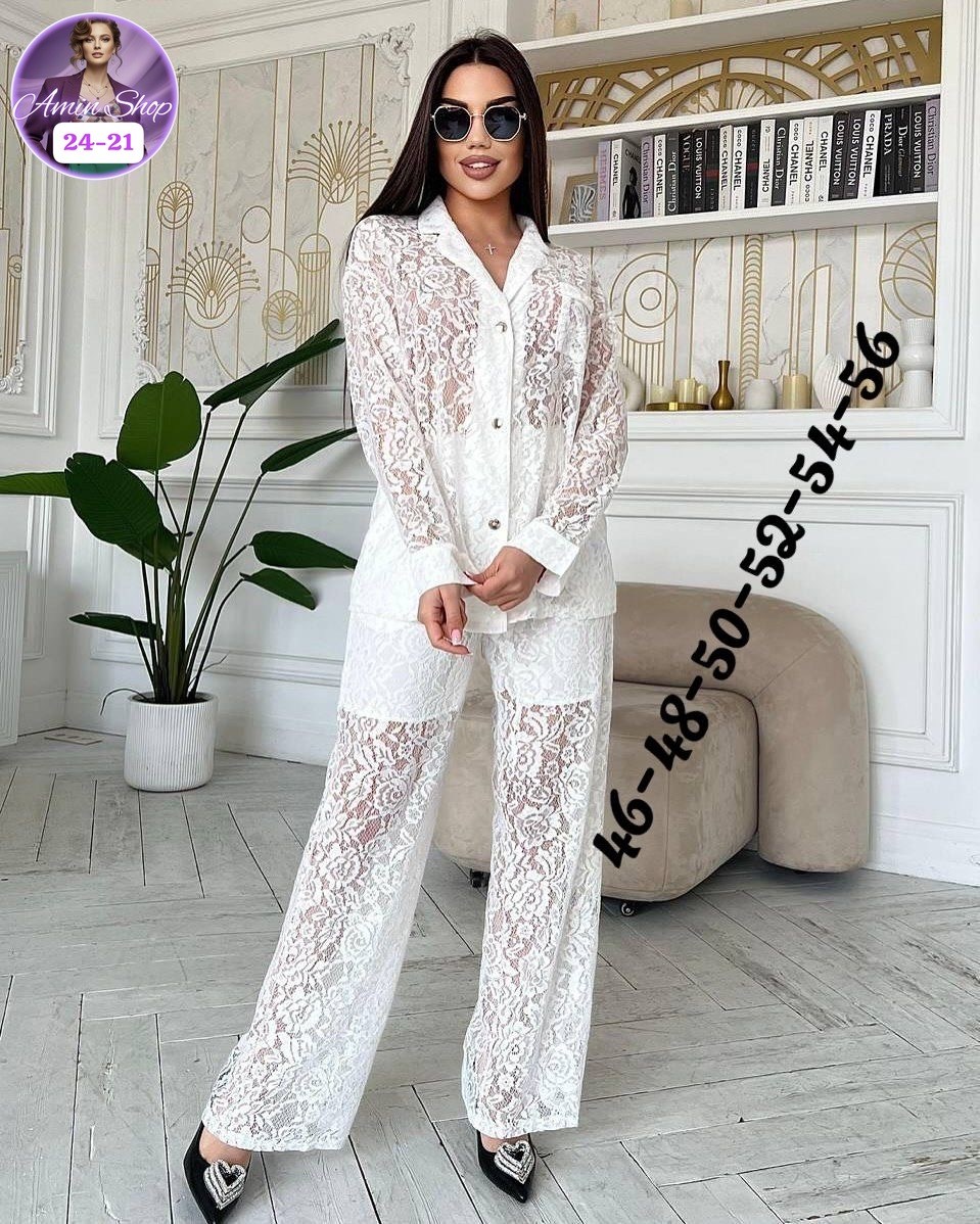 костюм кружевной брючный с поясом гипюр emberens,костюм двойка гипюр,гипюровый костюм,костюм женский кружевной брючный emberens,брючный костюм