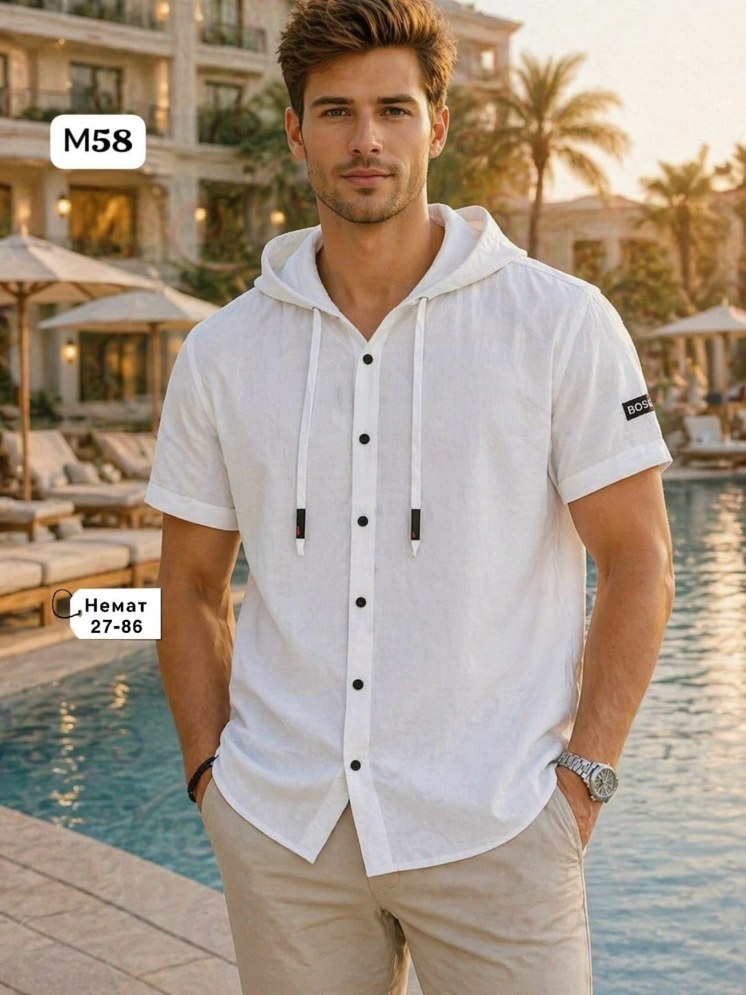 мужская мода,мужская курортная льняная рубашка,мужская курортная льняная рубашка cotosen,мужчина модель,мужчин