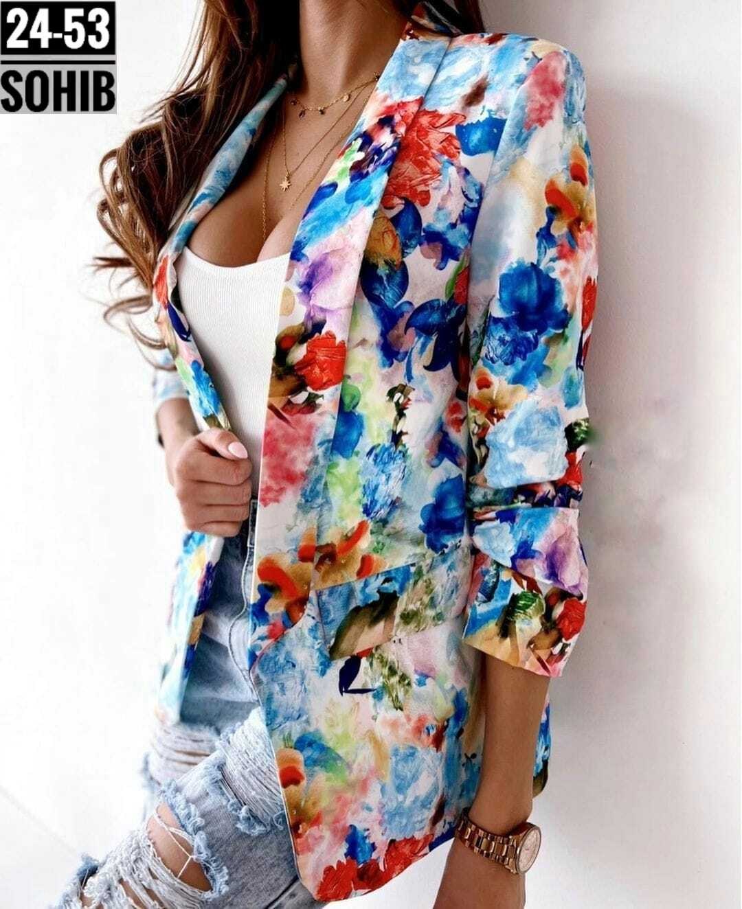 пиджак женский ,пиджак с цветочным принтом,пиджак с принтом,пиджак женский,цветной пиджак женский