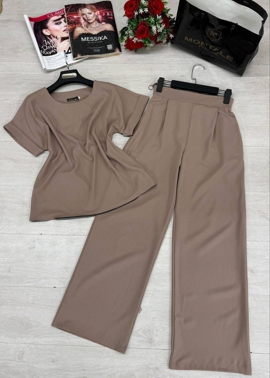 бежевый костюм,костюм с брюками,блуза шифоновая,шифоновый брючный костюм,женские костюмы