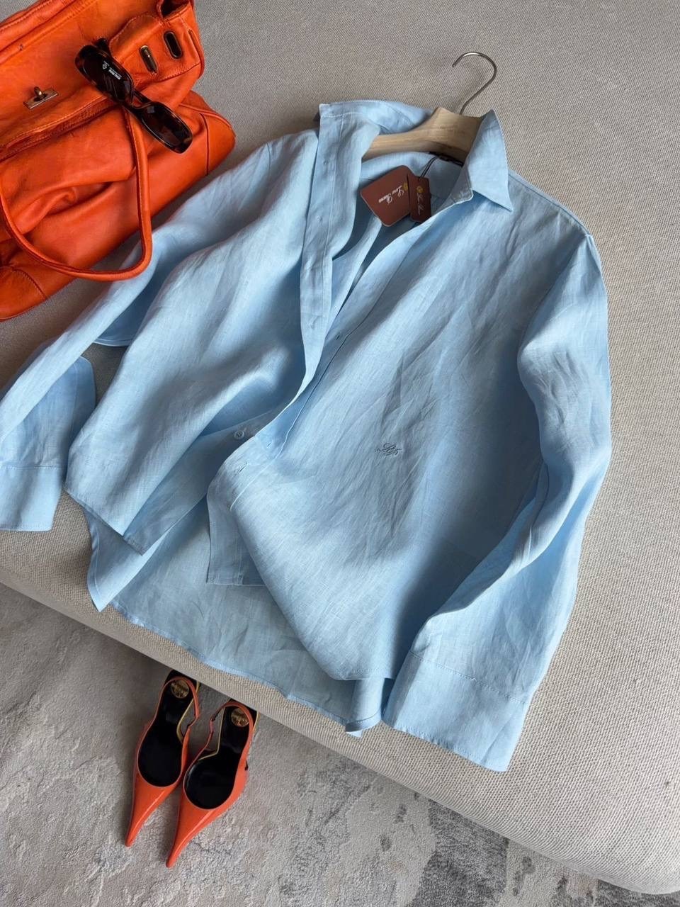 костюм с рубашкой и брюками из мягчайшей ткани,костюм женский,костюм голубой,костюм брючный с рубашкой