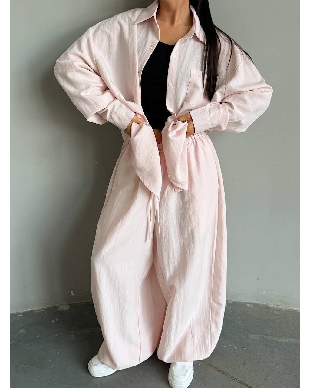 рубашка прямая свободного кроя,костюм с брюками,женская рубашка,брюки широкие