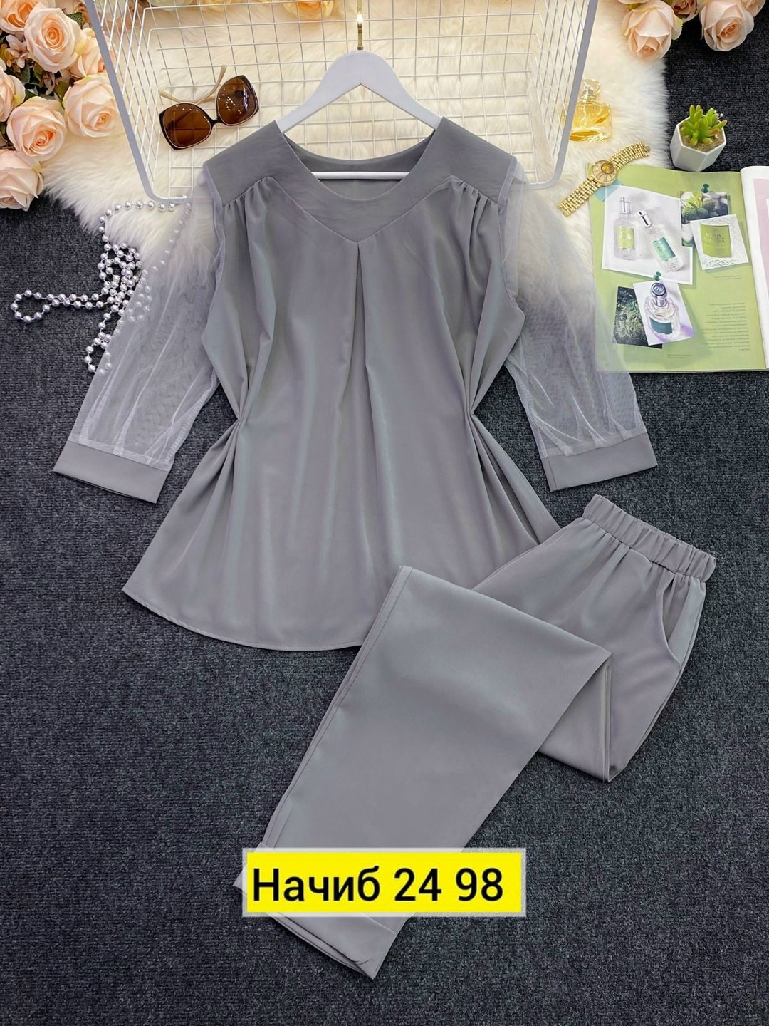 женский летний брючный костюм 56рамер,костюм женский,костюм с брюками,костюм брючный синий,женские костюмы больших размеров