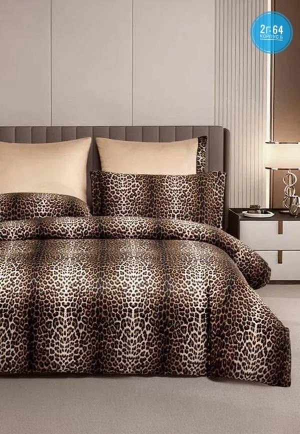 комплект постельного белья,постельного белья,комплект постельного белья roberto cavalli,постельное белье arya,китайский сатин леопардовый