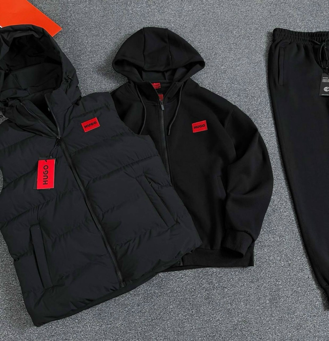 жилетка хуго босс мужская,спортивный костюм hugo boss,спортивные костюмы для мужчин,жилетка мужская утепленная с капюшоном hugo boss,костюм тройка