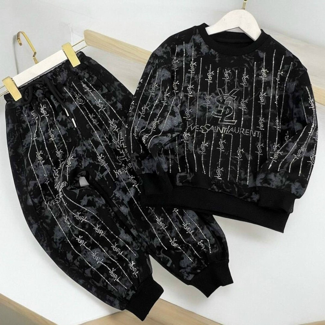 свитшот для девочки,спортивные костюмы для девочек,велюровый костюм,костюм для девочек,свитшот детский batik 019_бпо черный