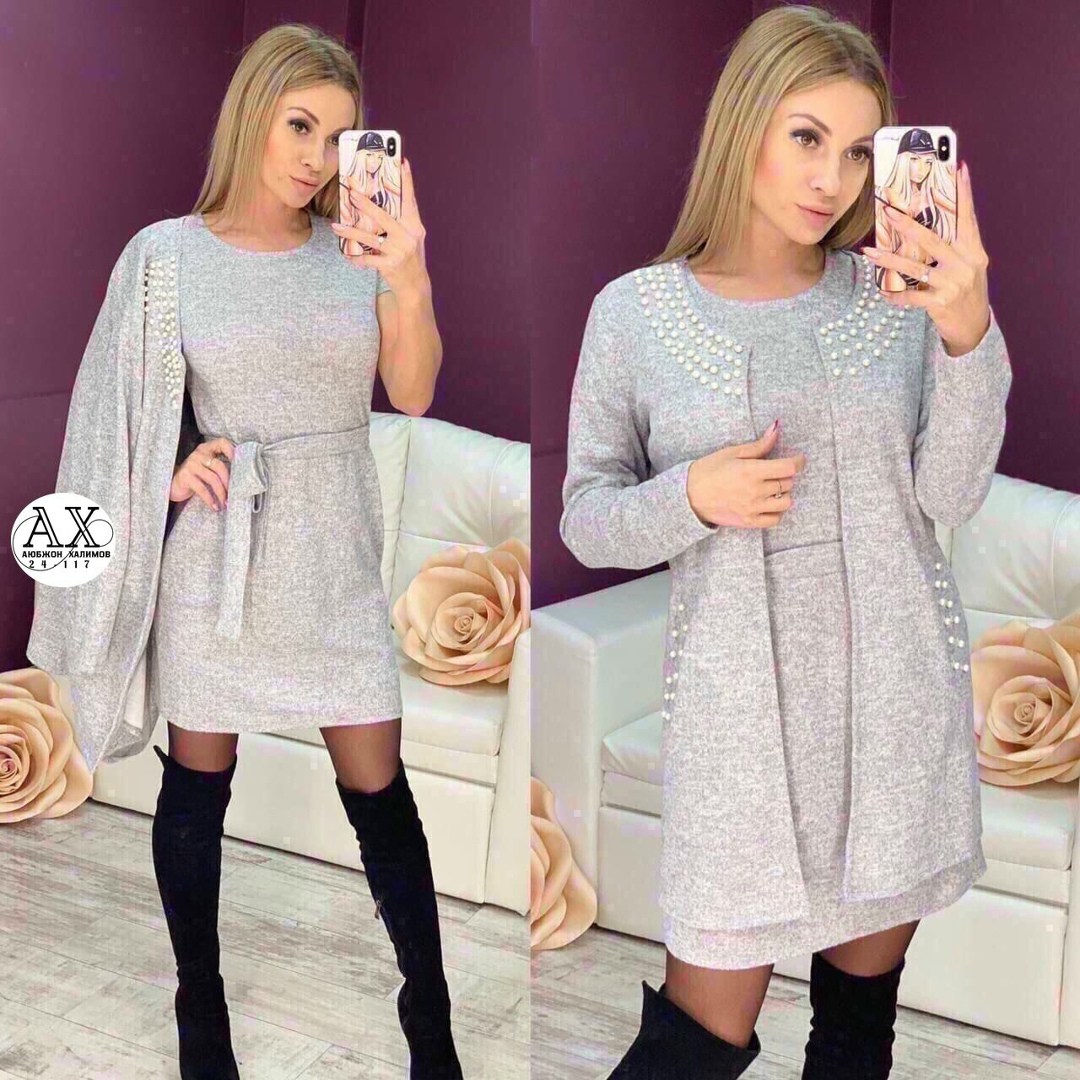 платье двойка ангора ,женское платье теплое,платье женское двойка,платья двойка,повседневные платья