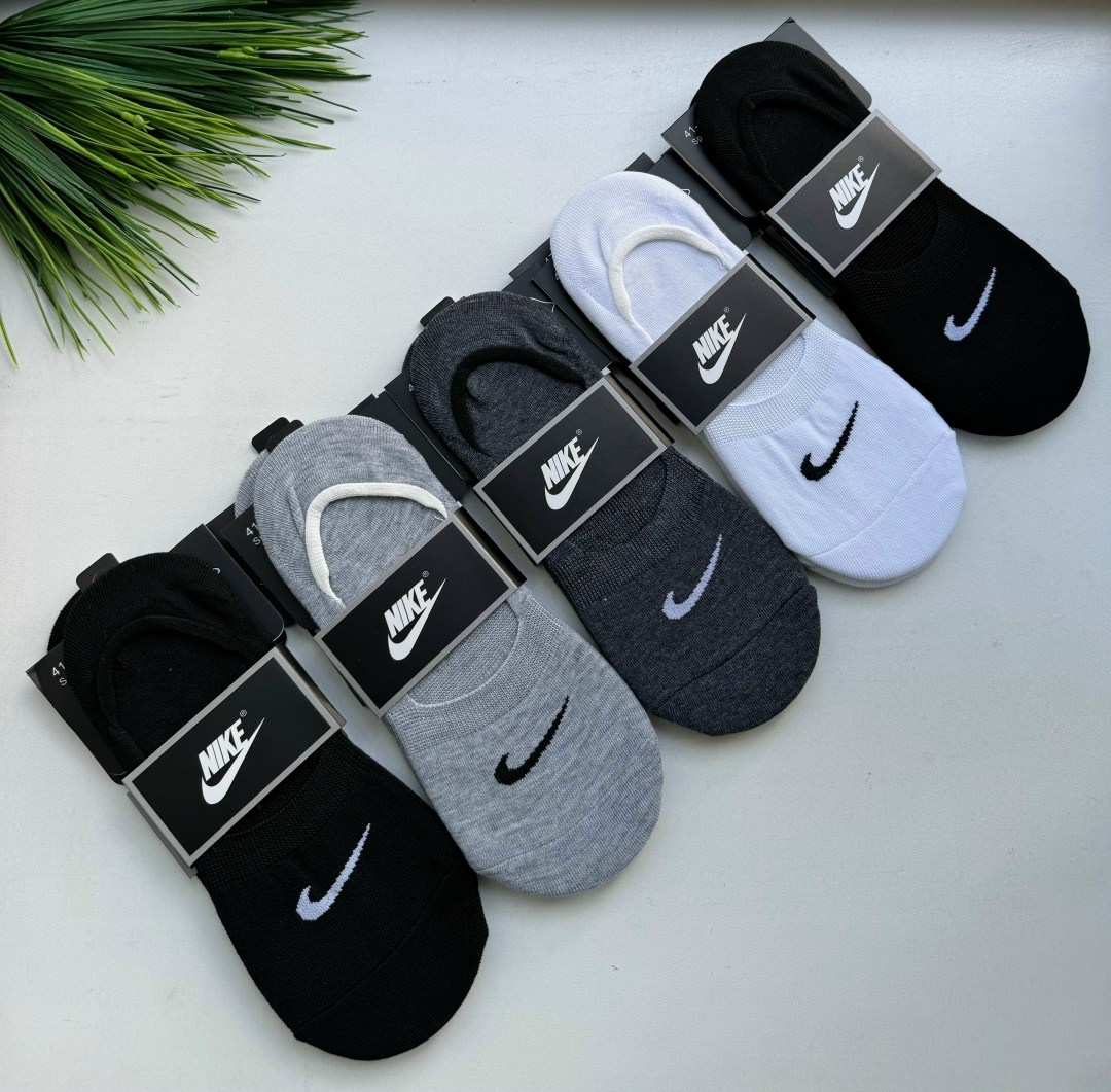 подследники мужские,носки мужские,носки средние хлопковые набор 5 пар nike,носки найк следки,носки набор короткие следки