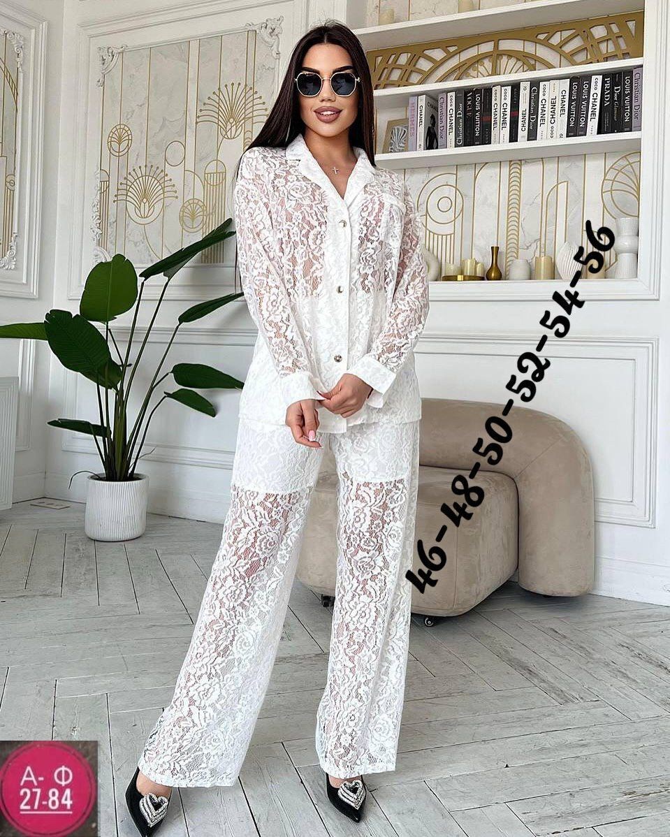 костюм двойка гипюр,костюм кружевной брючный с поясом гипюр emberens,гипюровый костюм,брючный костюм,женский костюм двойка гипюр