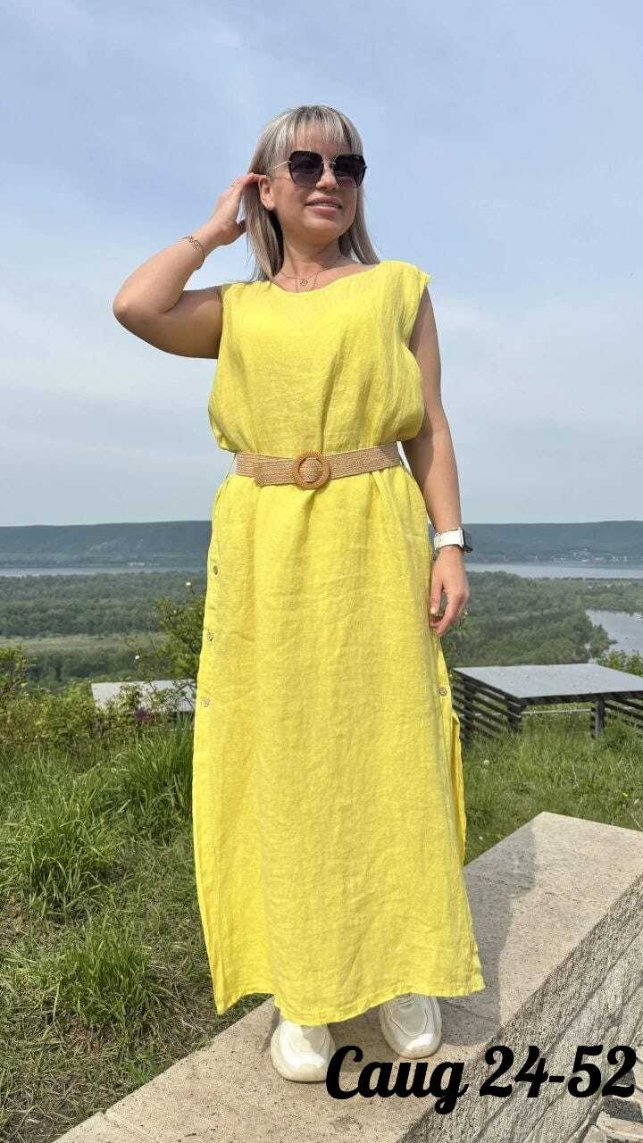 платье стильное льняное,платье желтое,женские летние платья,платье сарафан,женские сарафаны