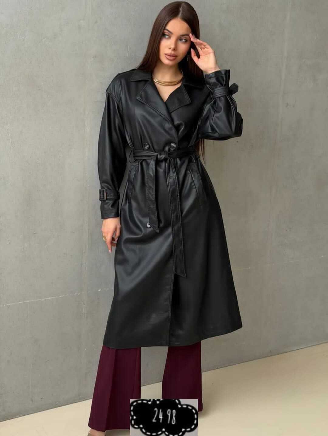 тренч кожаный длинный плащ popova.collection,плащ тренч кожаный,тренч кожаный длинный плащ emberens,плащ тренч женский 46 48,тренч кожаный длинный плащ popova.collection 261685828