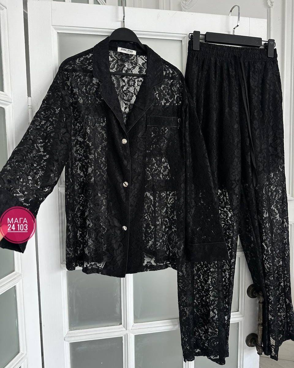 гипюровый костюм,костюм двойка гипюр,брючный костюм,женский костюм двойка гипюр,костюм кружевной брючный с поясом гипюр emberens