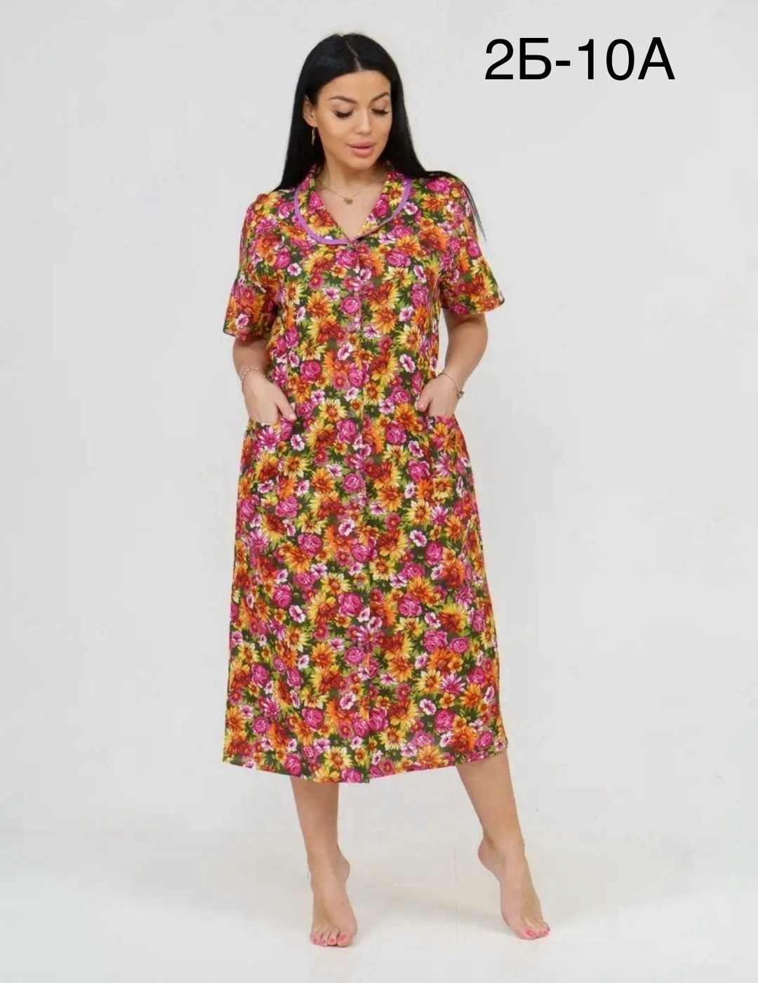 халат женский,халат хб,халат из бязи,халат на пуговицах,халат домашний