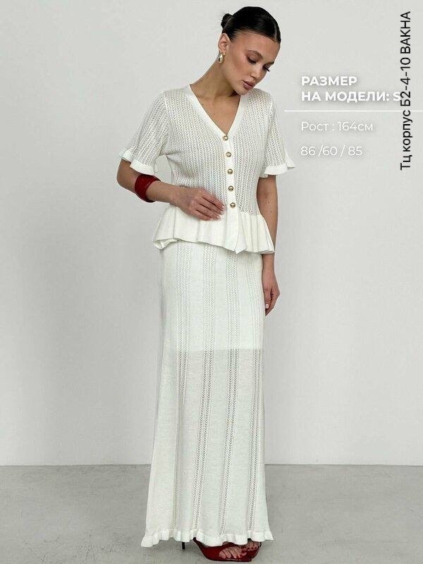 костюм юбочный трикотажный вязаный khubbi,вязаный костюм с юбкой,вязаное платье с баской,костюм женский крючком,трикотажные костюмы