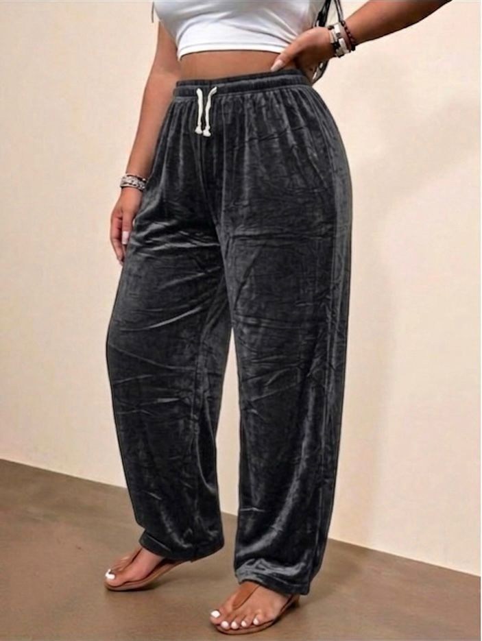 брюки велюр,azura exchange роскошные бархатные брюки-джоггеры xl чёрный,shein ezwear drawstring waist velvet pants,бархатные штаны,штаны женские