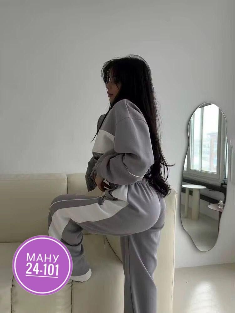 cпортивный костюм женский на флисе,спортивные костюмы женские,костюм спортивный,стильные женские костюмы,женский костюм с брюками 8286 черный