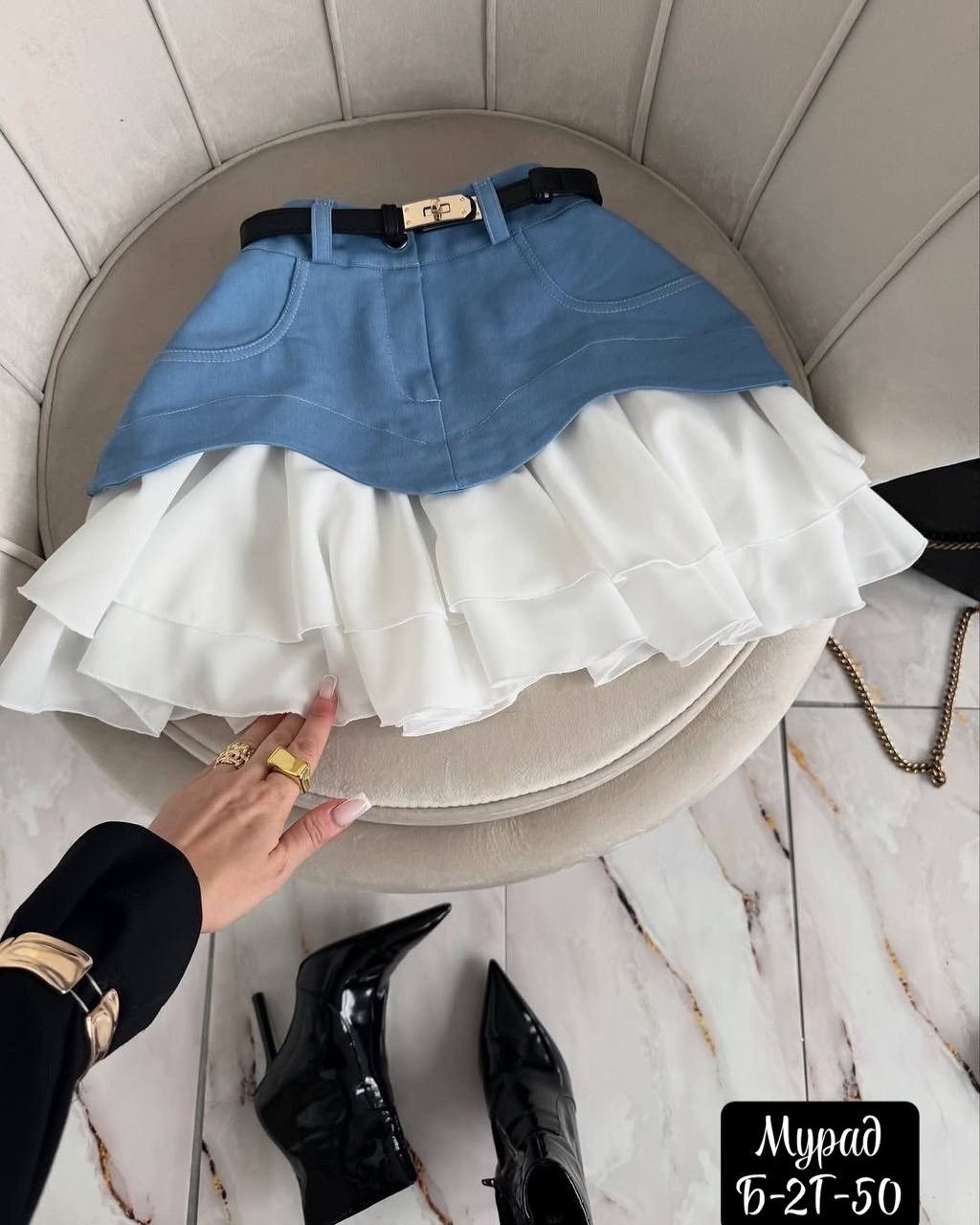 юбка с оборками,юбка женская джинсовая с воланами,юбка,юбка стильная,женская юбка