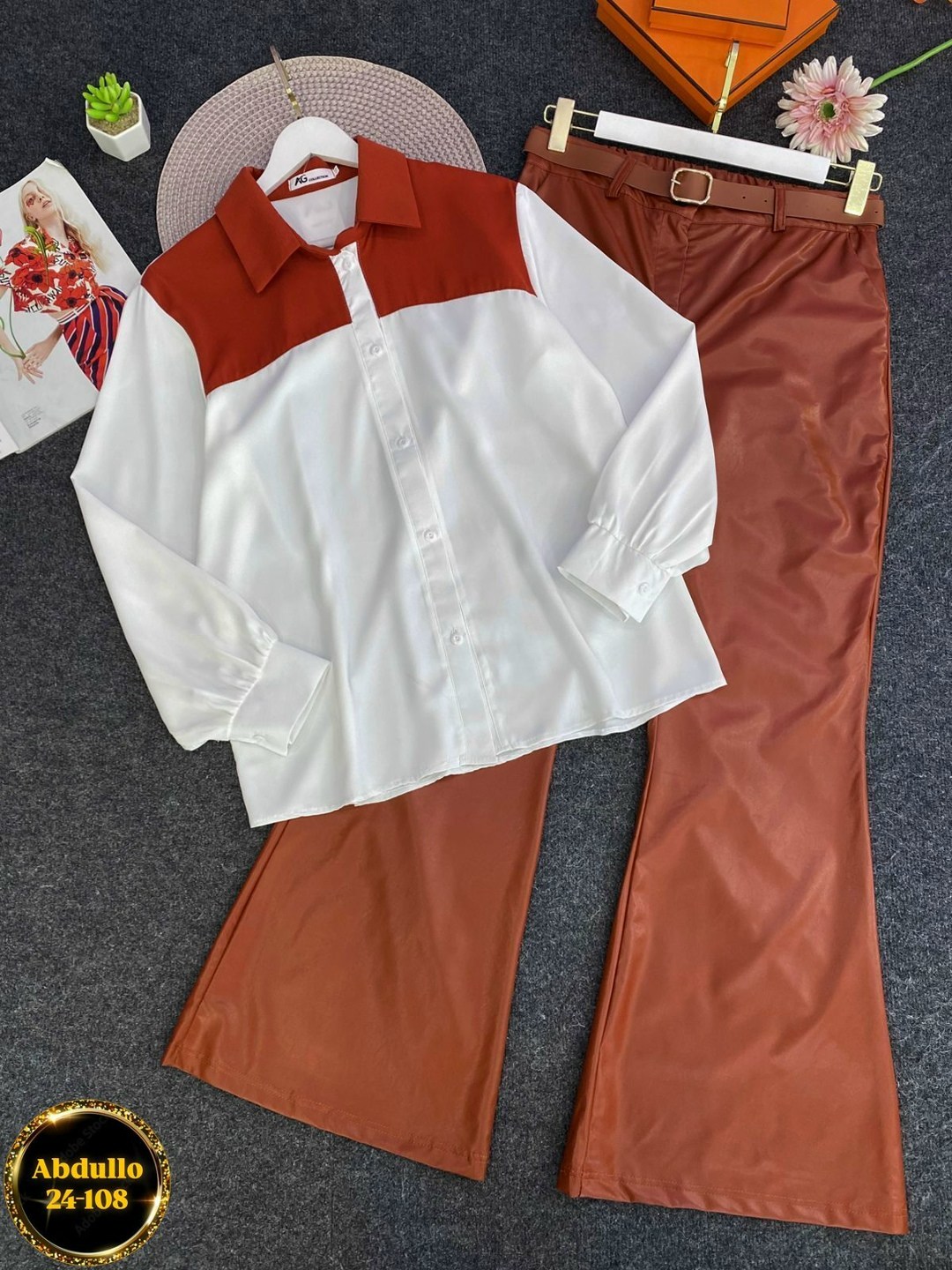 образ с брюками палаццо,брюки кожаные палаццо штаны широкие floy 251339977,брюки из искусственной кожи с высокой талией,женские брюки кожаные,широкие брюки