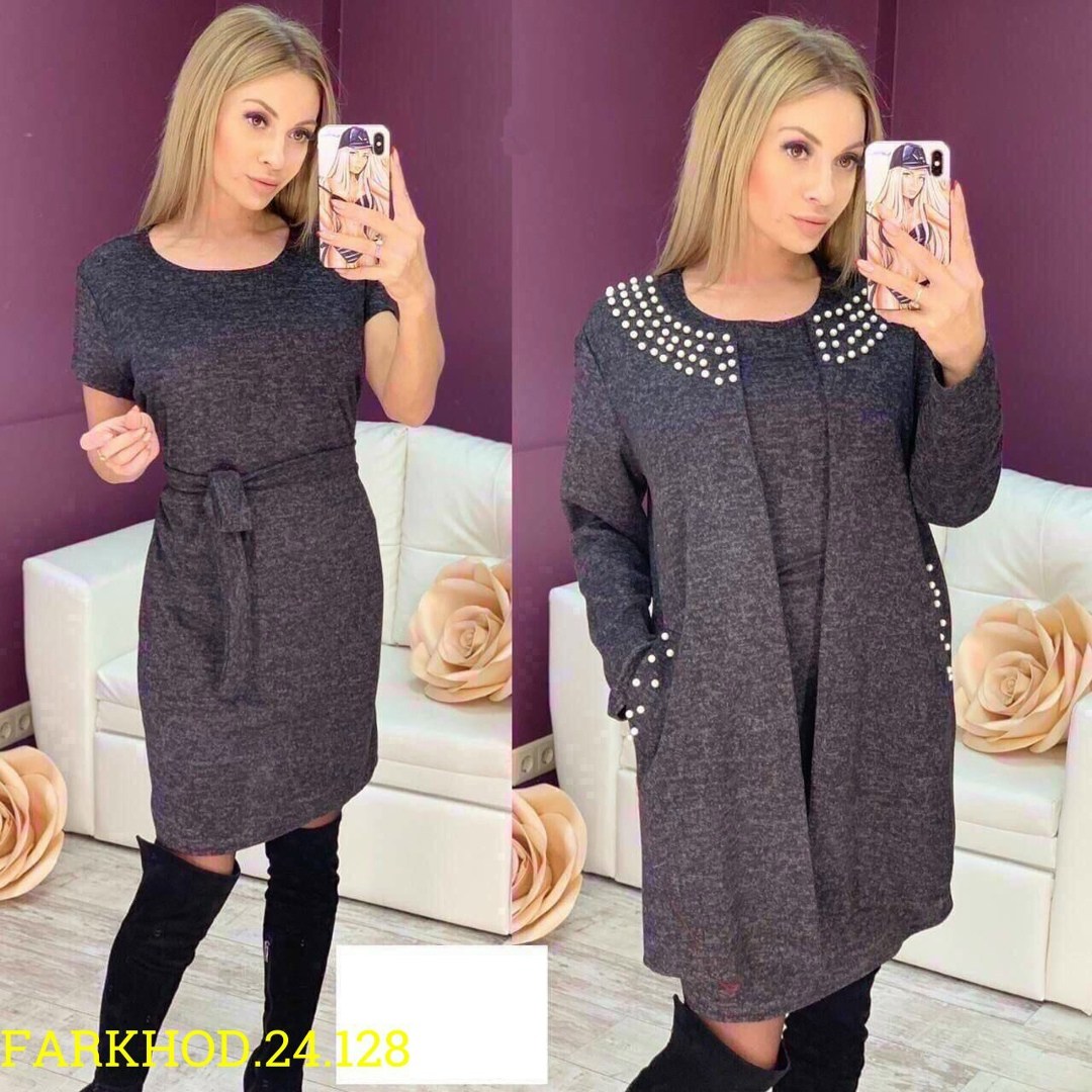 платья двойка,платье двойка ангора ,женское платье теплое,костюм женский,платье женской
