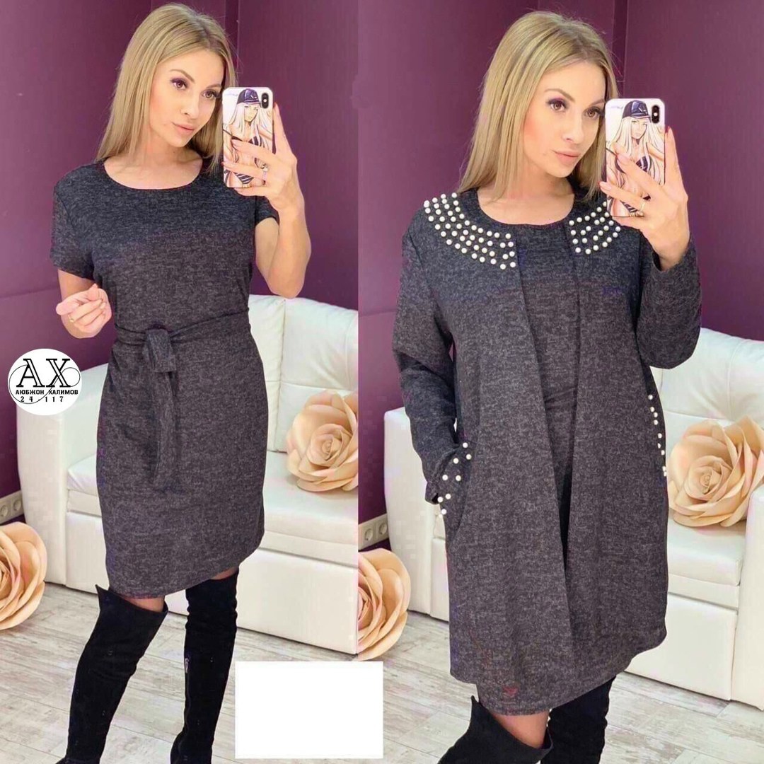 платье двойка ангора ,женское платье теплое,платье женское двойка,платья двойка,повседневные платья