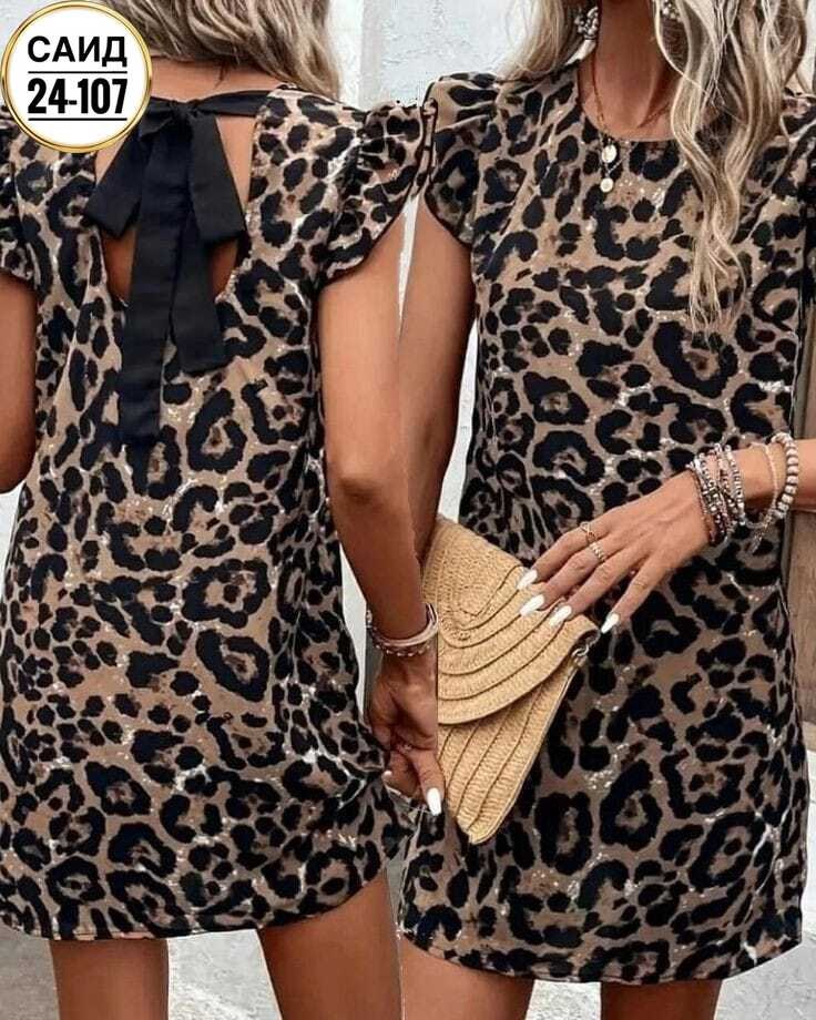 женское платье с леопардовым принтом,мини-платье с леопардовым принтом коричневый,платье мини с леопардовым принтом,платье леопард,платье женское леопардовое