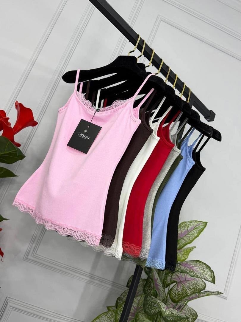 женская майка,кружевная майка,хлопковая маечка на тонких бретелях,женский топ на бретелях,майка женская на тонких бретельках