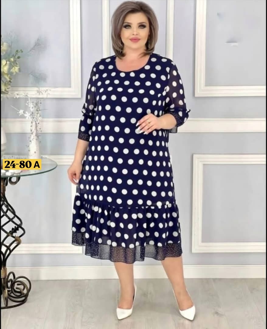 платье в горошек,платье женское,вечернее платье больших размеров нарядное в горошек saliya brand,стильное платье,платье больших размеров