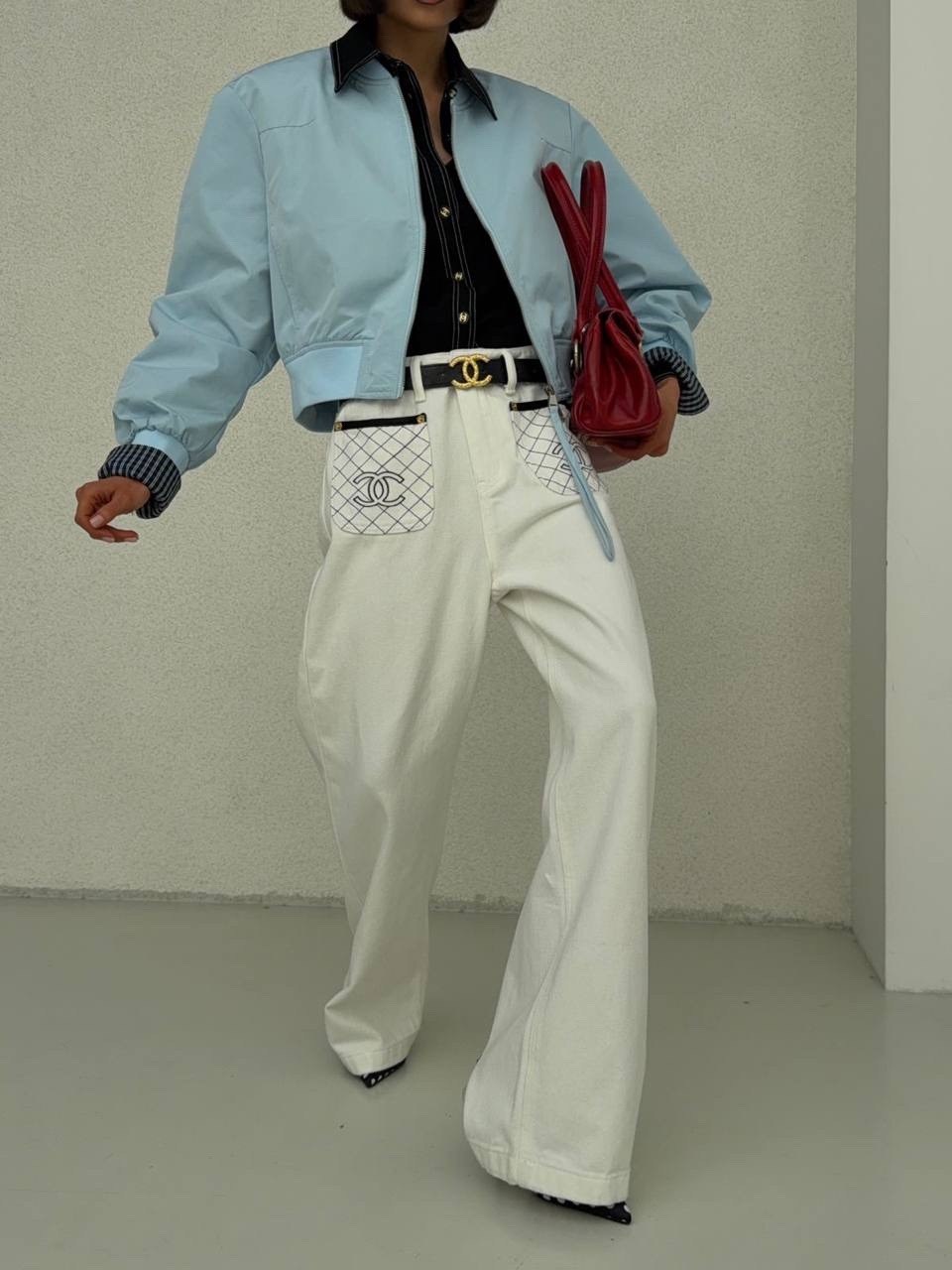 джинсы chanel,белые джинсы,джинсы шанель,женские джинсы,брюки джинсы