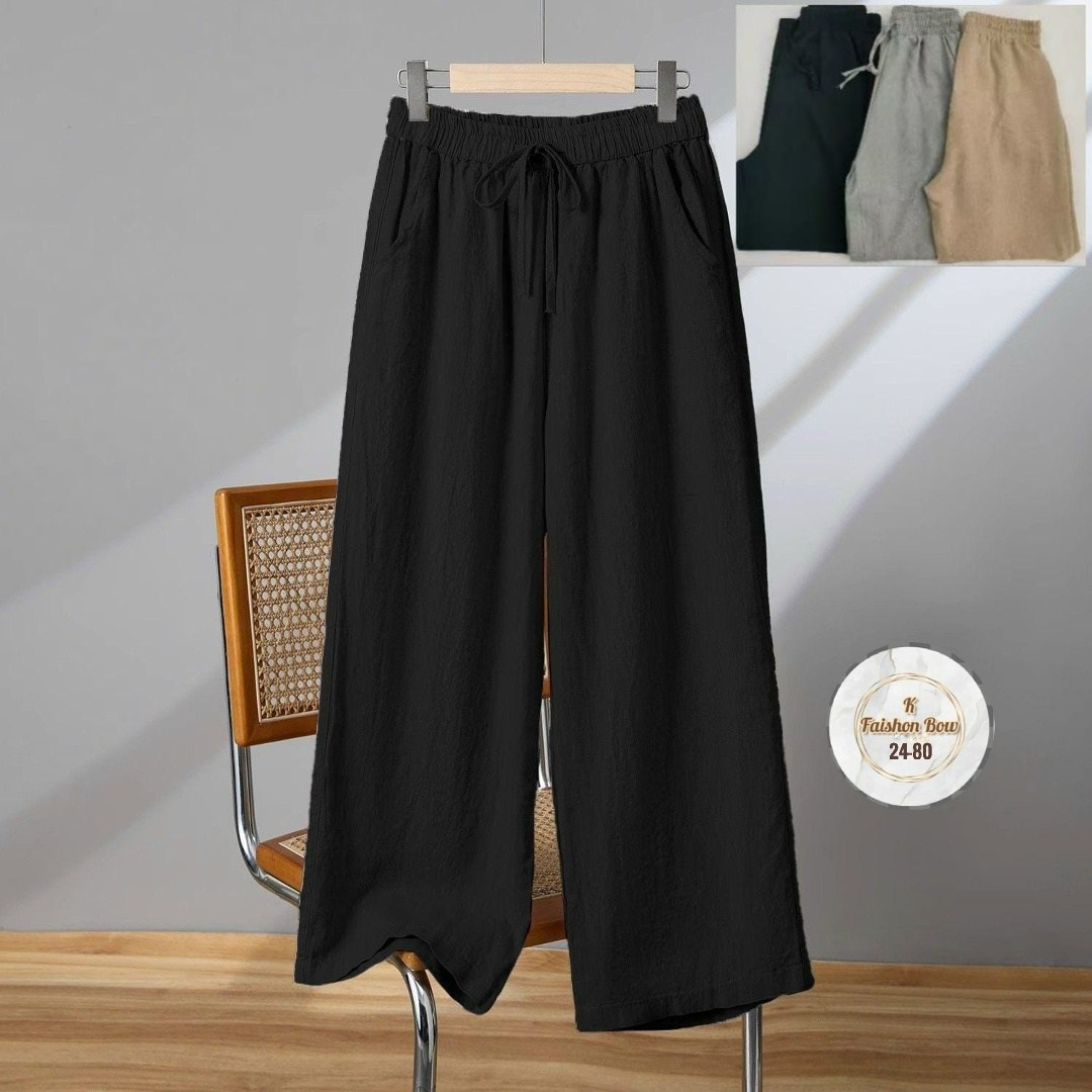 льняные широкие брюки,льняные широкие брюки с эластичной резинкой на талии,женские широкие брюки,льняные свободные повседневные широкие брюки,брюки льняные женские