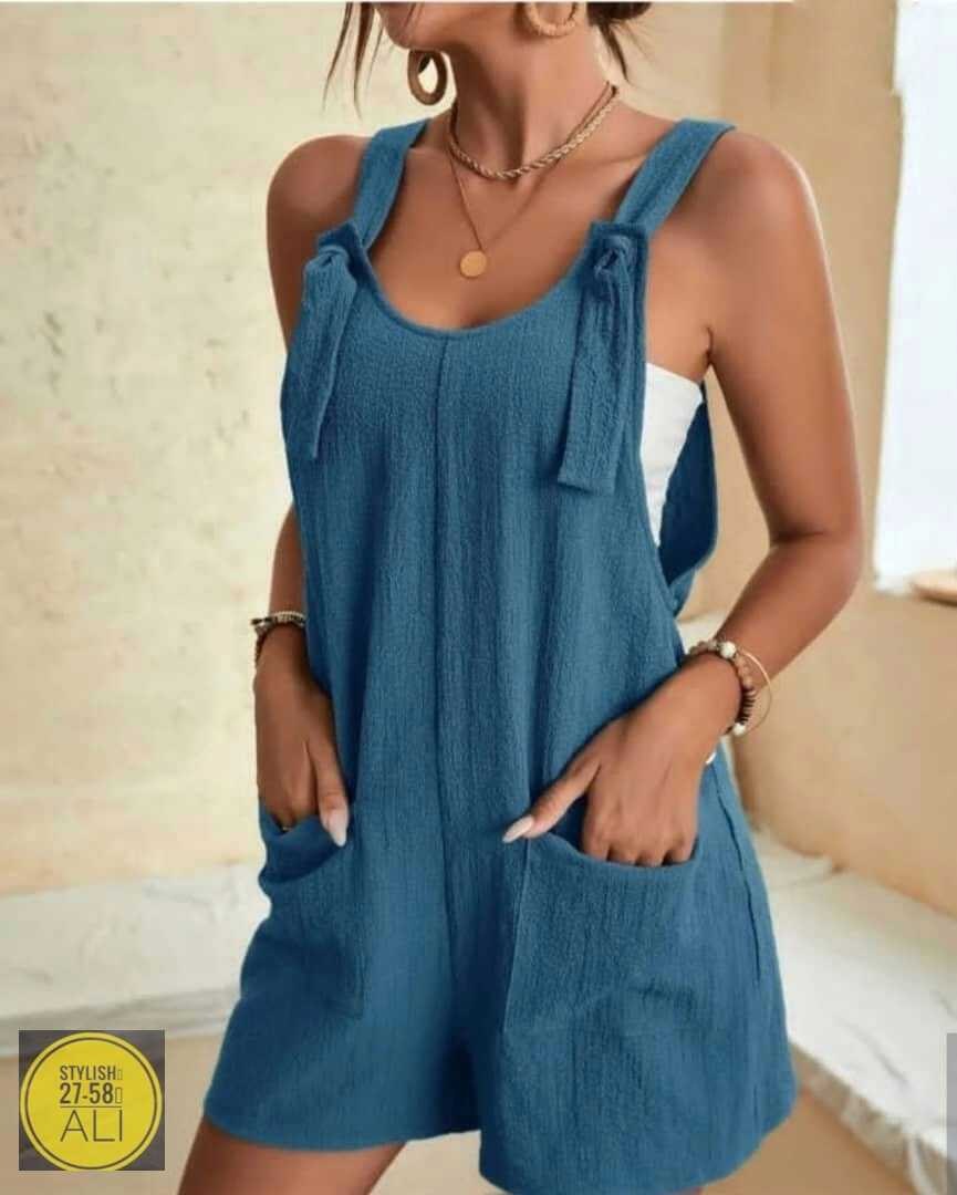 женский летний комбинезон,женские комбинезоны,комбинезон повседневный,комбинезон с завязками,женские свободные комбинезоны без рукавов