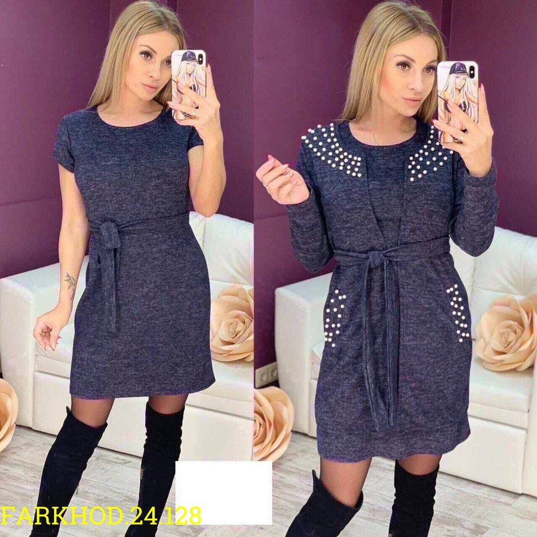 платья двойка,платье двойка ангора ,женское платье теплое,костюм женский,платье женской