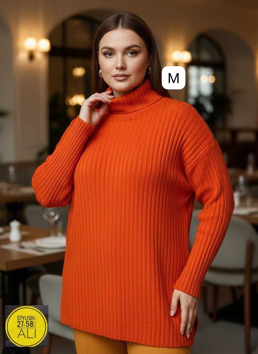 свитер romgil рв0070-хл1 ярко-оранжевый,свитер,джемпер romgil рв0070-хл1 ярко-оранжевый,женский свитер,кофта женская