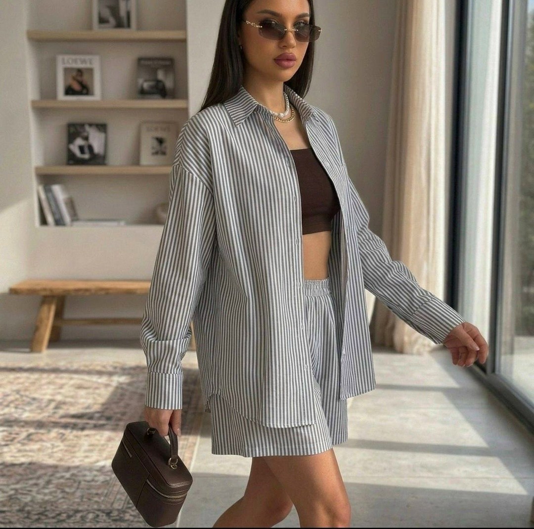 костюм в полоску,костюм с шортами и рубашкой,домашние костюмы,костюм с шортами,женские костюмы