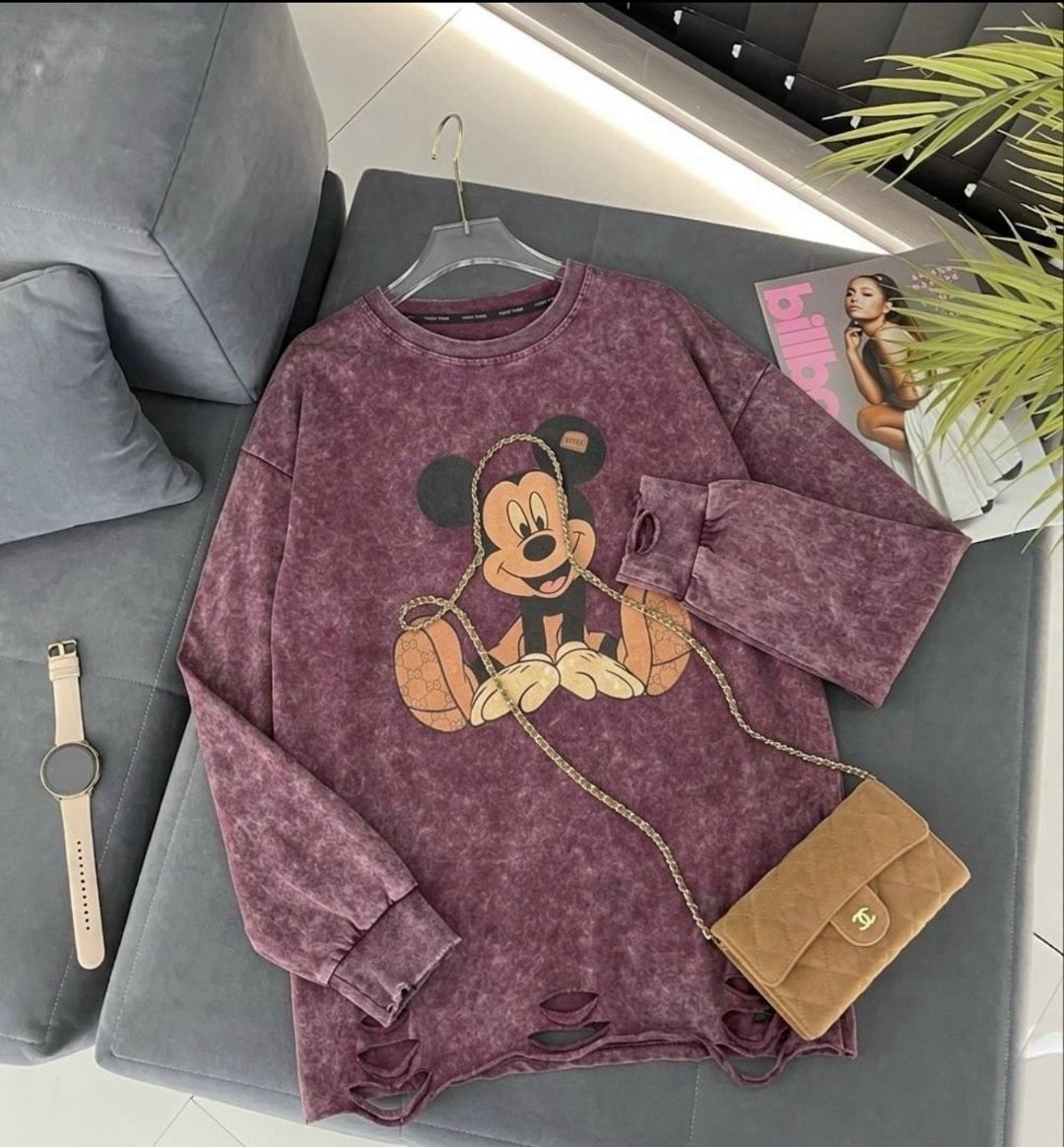 свитшот женская,свитшот оверсайз с принтом "микки маус",стильный свитшот,толстовка кофта,свитшот