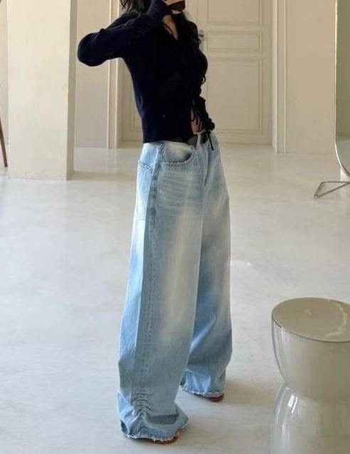 джинсы широкие,джинсы с широкими штанинами,джинсы fewq мужские прямые в американском стиле,джинсы широкие y2k,мешковатые джинсы