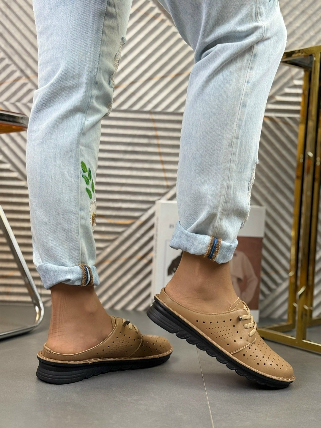 ,обуви, повседневные,мокасины с перфорацией, женская