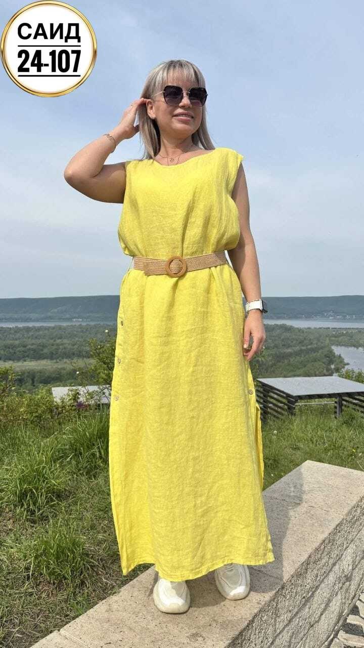 платье стильное льняное,платье желтое,женские летние платья,платье женское желтое,платье сарафан