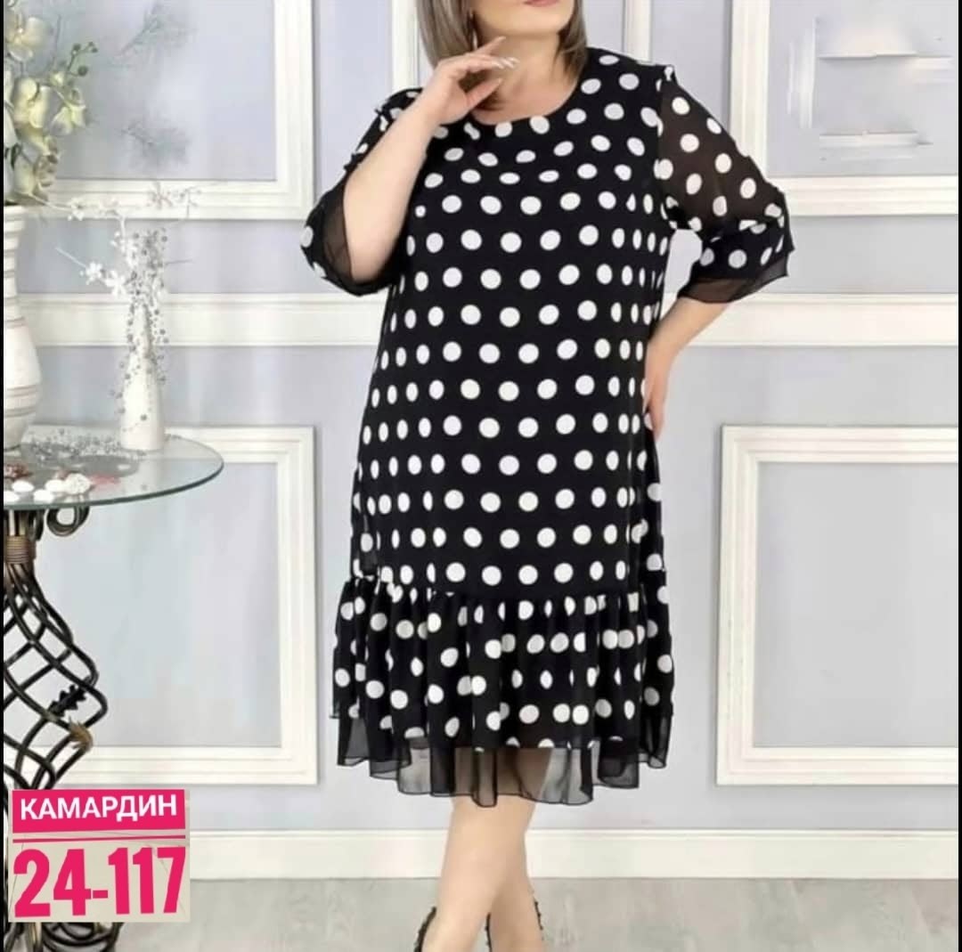вечернее платье больших размеров нарядное в горошек saliya brand,платье женское,платье в горошек,стильное платье,платье больших размеров