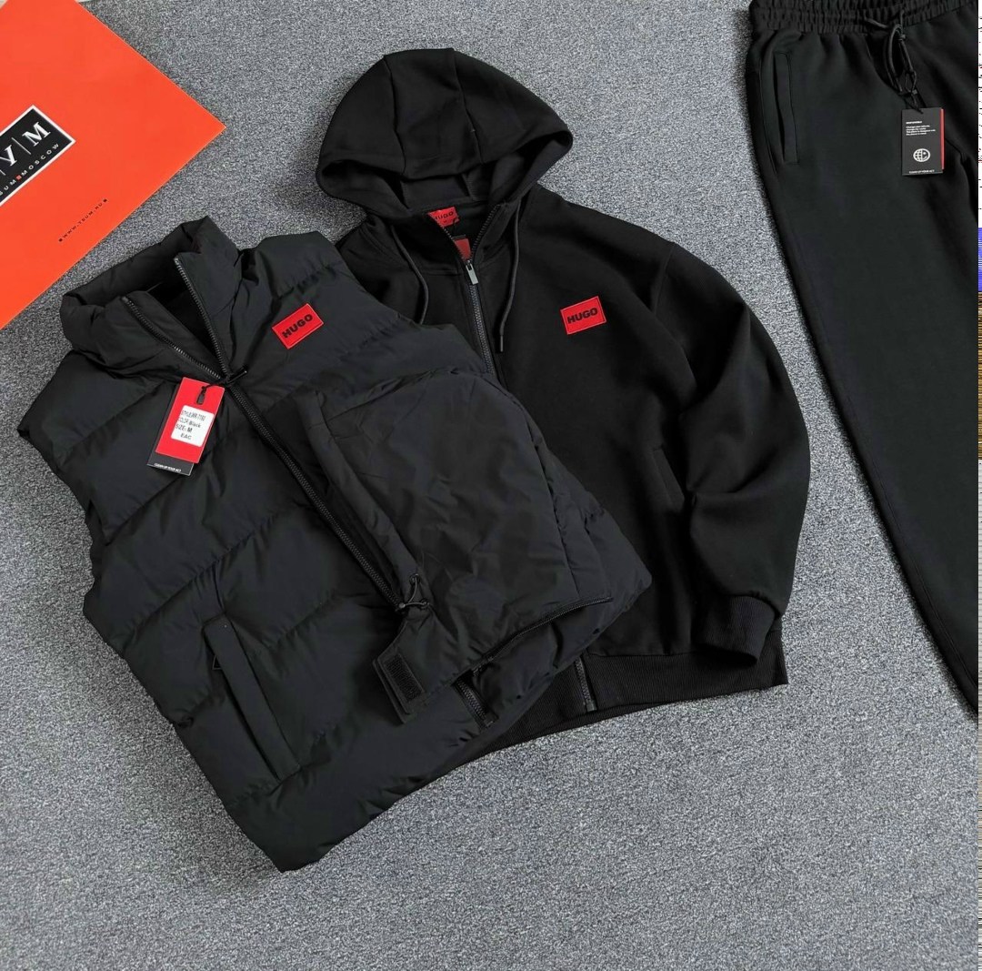 жилетка хуго босс мужская,спортивный костюм hugo boss,спортивные костюмы для мужчин,жилетка мужская утепленная с капюшоном hugo boss,костюм тройка