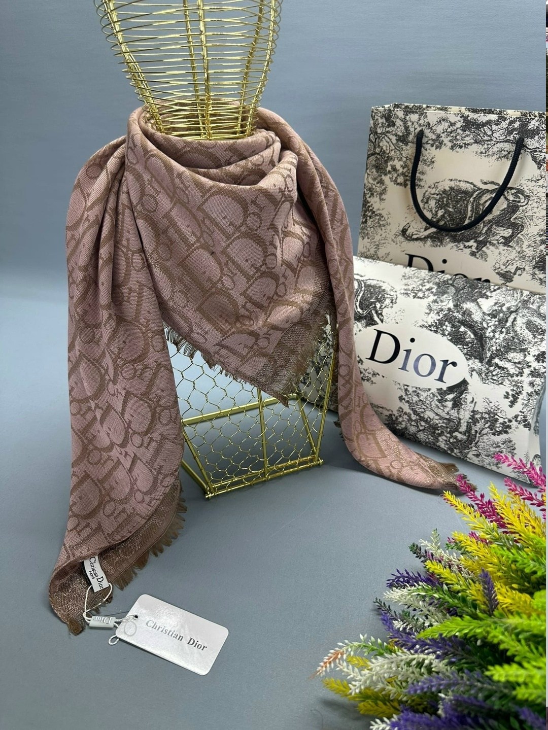 палантин платок,брендовый платок,платок dior,шарф женский платок,кашемировый платок