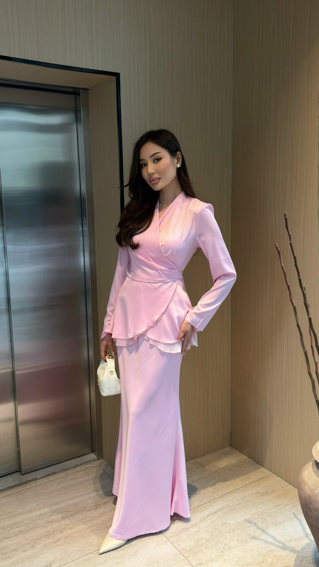 шелковый костюм двойка с юбкой макси by rumi,атласное платье,наряд,костюм с юбкой 11-345-12 pur pur,вечернее платье