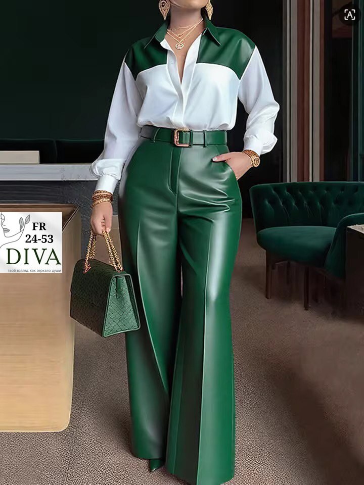 образ с брюками палаццо,женские брюки кожаные,брюки кожаные палаццо штаны широкие floy 251339977,брюки кожаные палаццо,брюки палаццо женские кожаные